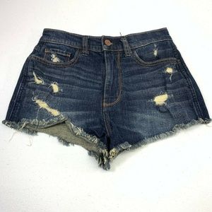 Hollister Jeans High Rise Distressed Shorts 00